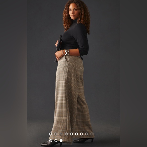 Maeve Plaid Wide Length Pants Anthropologie - Picture 3 of 8